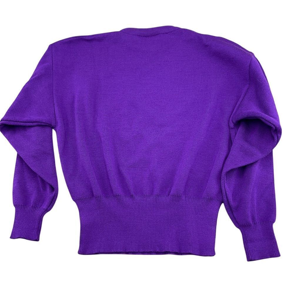 Meister Sweater Women Large Purple Gold Embroidery Dohman Wool Acrylic VTG - Picture 10 of 11